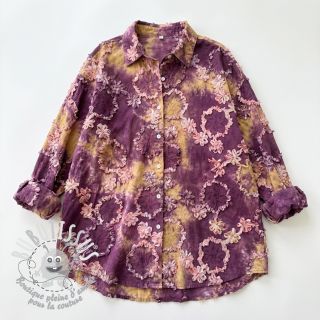 Tissu coton TIE DYE EMBROIDERY Eva tape design D