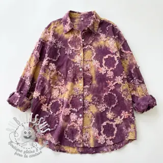 Tissu coton TIE DYE EMBROIDERY Eva tape design D