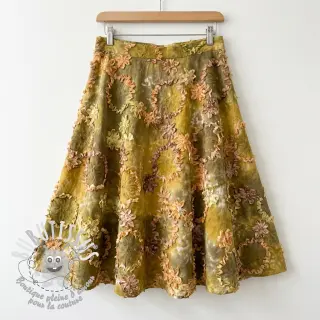 Tissu coton TIE DYE EMBROIDERY Eva tape design E