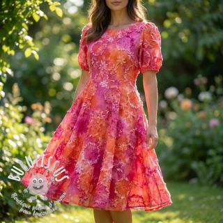 Tissu coton TIE DYE EMBROIDERY Eva tape design F