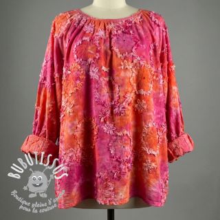 Tissu coton TIE DYE EMBROIDERY Eva tape design F