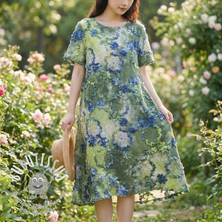 Tissu coton TIE DYE EMBROIDERY Eva tape design A