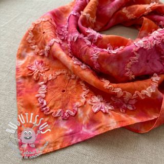 Tissu coton TIE DYE EMBROIDERY Eva tape design F