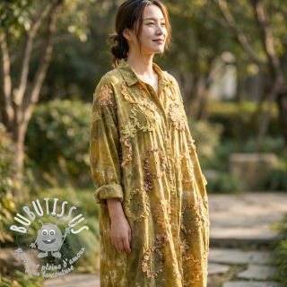 Tissu coton TIE DYE EMBROIDERY Eva tape design E