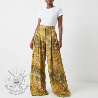 Tissu coton TIE DYE EMBROIDERY Eva tape design E