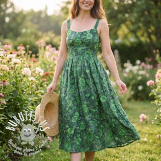 Tissu coton TIE DYE EMBROIDERY Flora design A