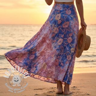 Tissu coton TIE DYE EMBROIDERY Flora design C