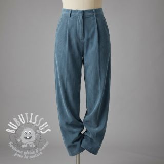 Tissu velours cotelé fin blue