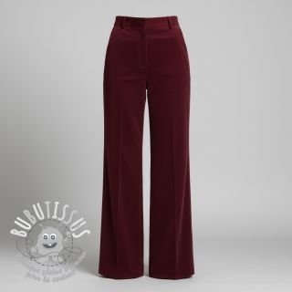 Tissu velours cotelé fin bordeaux