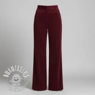 Tissu velours cotelé fin bordeaux
