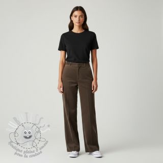 Tissu velours cotelé fin dark brown