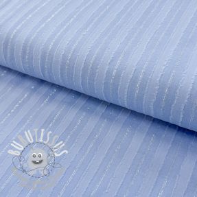 Tissu coton VOILE LUREX Stripes light blue