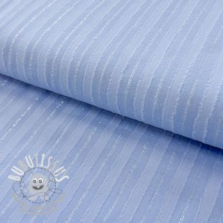 Tissu coton VOILE LUREX Stripes light blue