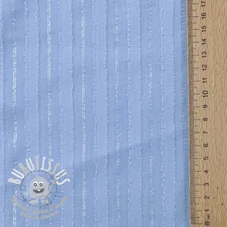 Tissu coton VOILE LUREX Stripes light blue