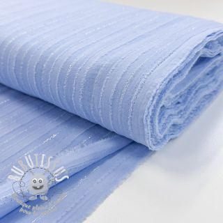 Tissu coton VOILE LUREX Stripes light blue