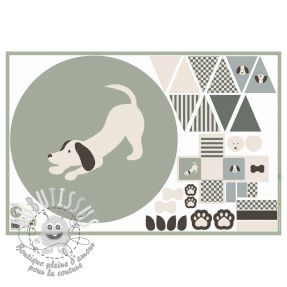 Tissu coton Dog PANEL digital print