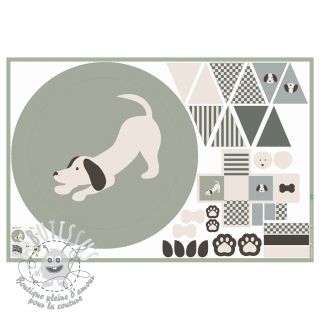 Tissu coton Dog PANEL digital print