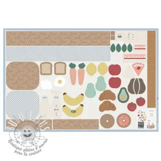 Tissu coton Farmers market PANEL digital print