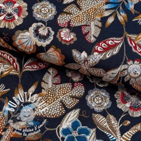 Tissu déco jacquard Neroli allover nuit