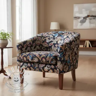 Tissu déco jacquard Neroli allover nuit