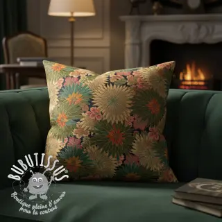 Tissu déco jacquard Matcha allover kaki