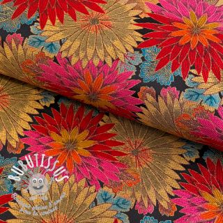 Tissu déco jacquard Matcha allover rouge