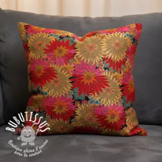 Tissu déco jacquard Matcha allover rouge