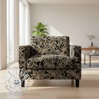 Tissu déco jacquard Moranto allover noir