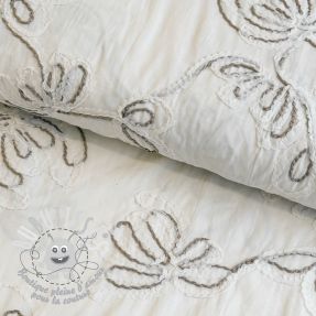 Tissu coton EMBROIDERY Loom En Light off white