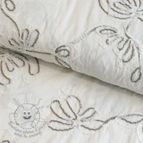 Tissu coton EMBROIDERY Loom En Light off white