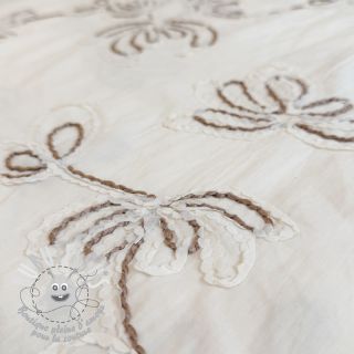Tissu coton EMBROIDERY Loom En Light off white