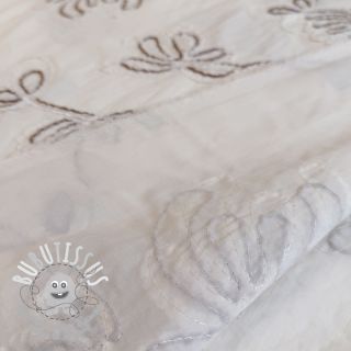 Tissu coton EMBROIDERY Loom En Light off white