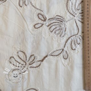 Tissu coton EMBROIDERY Loom En Light off white