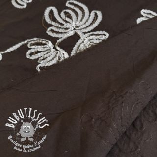 Tissu coton EMBROIDERY Loom En Light brown