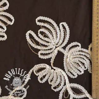 Tissu coton EMBROIDERY Loom En Light brown