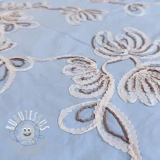 Tissu coton EMBROIDERY Loom En Light baby blue