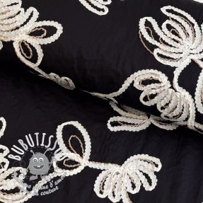 Tissu coton EMBROIDERY Loom En Light black