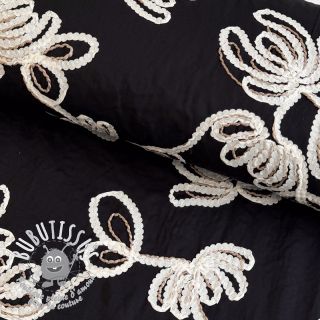 Tissu coton EMBROIDERY Loom En Light black