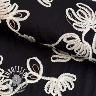 Tissu coton EMBROIDERY Loom En Light black