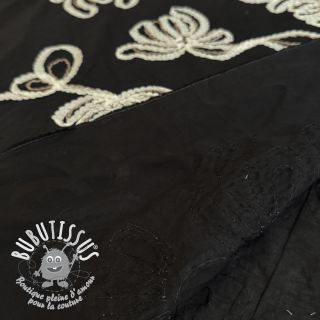 Tissu coton EMBROIDERY Loom En Light black