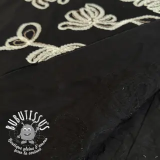 Tissu coton EMBROIDERY Loom En Light black
