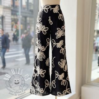 Tissu coton EMBROIDERY Loom En Light black