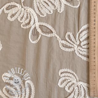 Tissu coton EMBROIDERY Loom En Light natural