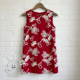 Tissu coton EMBROIDERY Loom En Light red