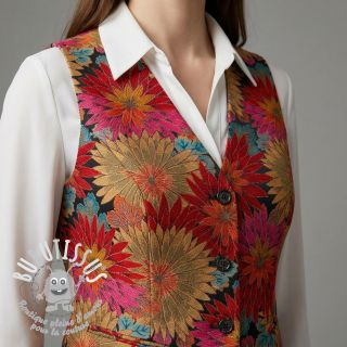 Tissu déco jacquard Matcha allover rouge