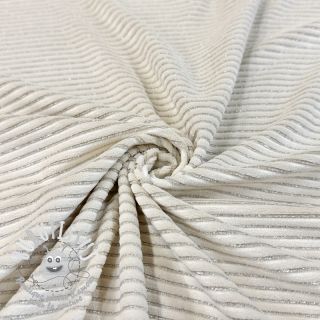  Velours  VELVET LUREX Stripe off white