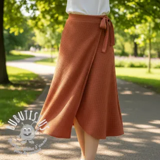 Tissu tricot WAFFLE BIG KNIT rust