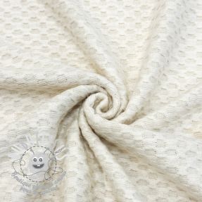 Tissu maille tricot Angora honey off white