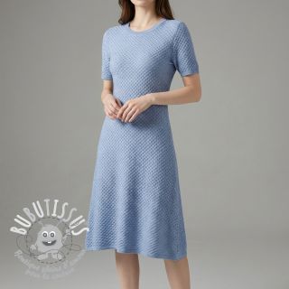 Tissu maille tricot Angora honey blue