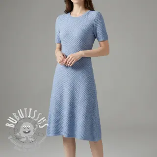 Tissu maille tricot Angora honey blue